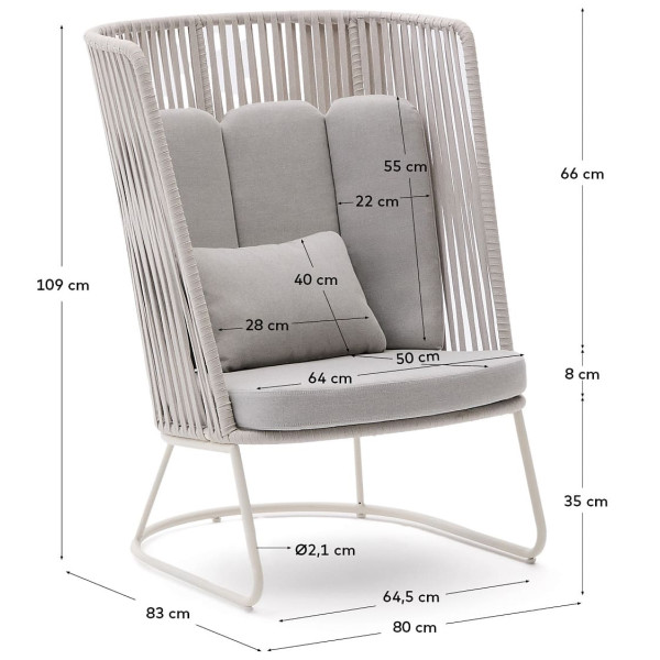 Кресло La Forma SACONCA J1700054JJ03 Серый-8