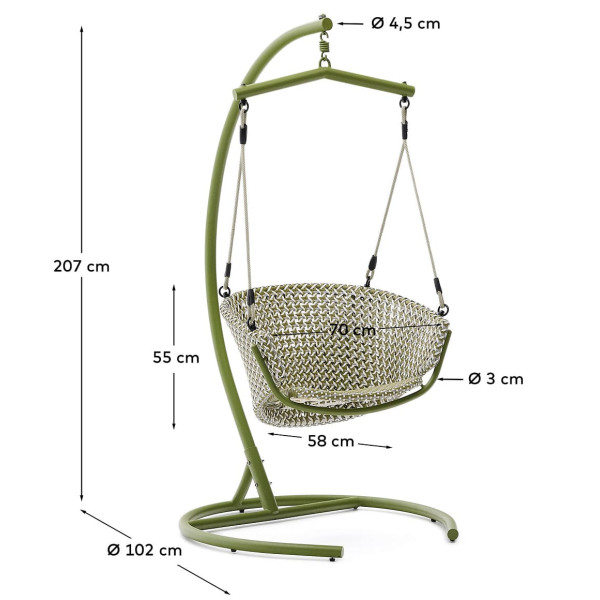 Підвісне крісло La Forma Saliga O00095RR06 Зелений-10