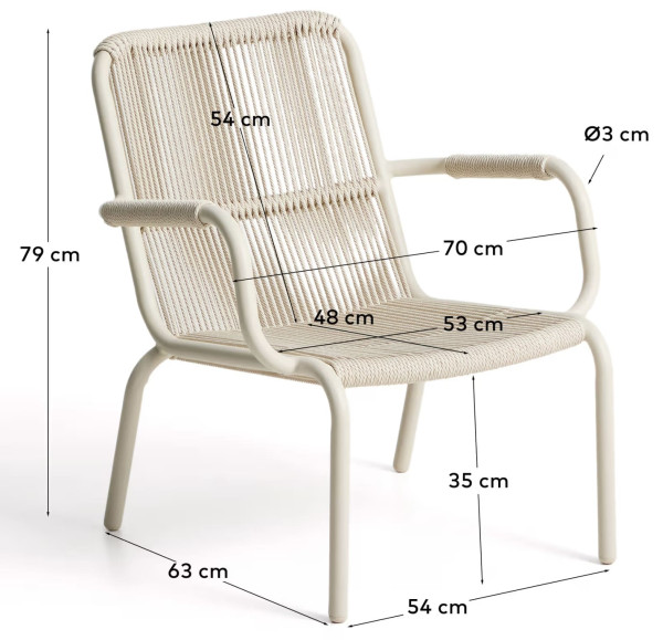 Садове крісло La Forma Salis O00693RO12 Екрю-10