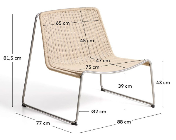 Кресло La Forma Tavari S00118RO12 Бежевый-10