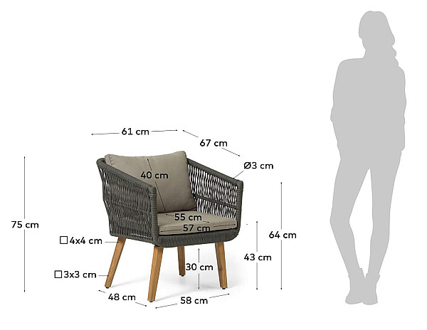 Комплект садових меблів La Forma INTI CC2100J12-9