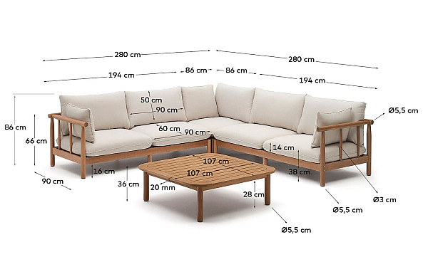 Комплект садових меблів La Forma SACOVA J1600011JJ12-7