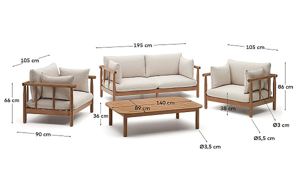 Комплект садових меблів La Forma SACOVA J2100007JJ12-7