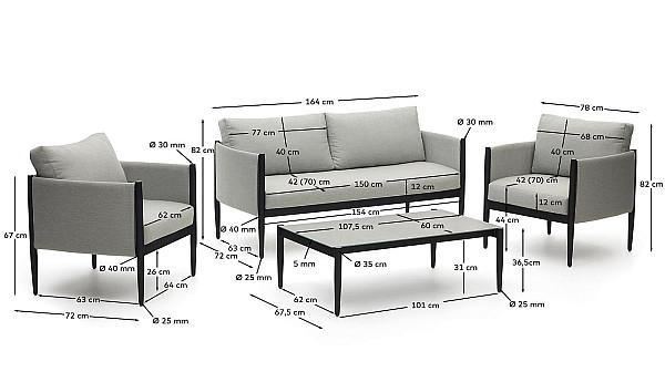 Комплект садовой мебели La Forma SATUNA J1600007NN15-10