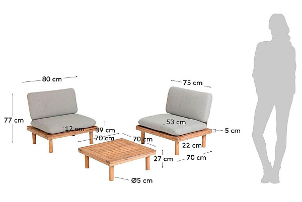 Комплект садових меблів La Forma VIRIDIS S638M46-9