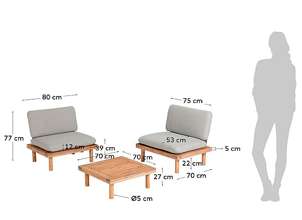 Комплект садовой мебели La Forma VIRIDIS S665M46-12