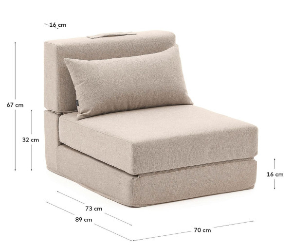 Крісло-ліжко La Forma ARTY S47480AU12 Бежевий-11