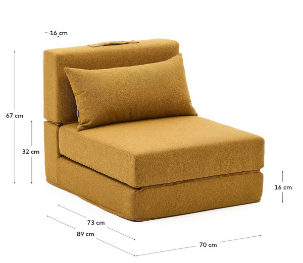 Кресло-кровать La Forma ARTY S47480AU81 Горчичный-11