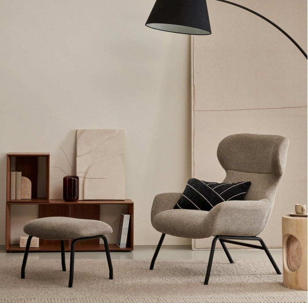 Кресло с подставкой для ног La Forma BELINA S0900003BF11 Светло-коричневый ткань синель-0