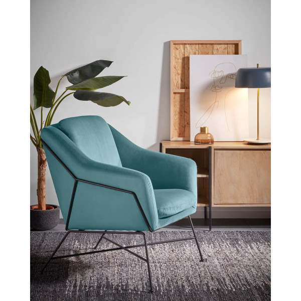 Кресло La Forma BRIDA CC0948JU20 Бирюзовый бархат-0