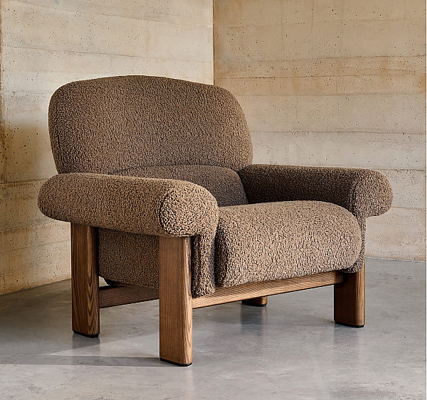 Крісло La Forma Cabana S0900091GL85 Темно-коричневий тканина-0