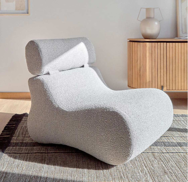 Кресло La Forma Club S442J14 Светло-серый букле-0