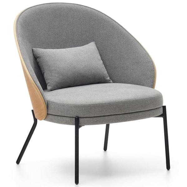 Кресло La Forma EAMY S0900001HE12 Светло-серый/натуральный-2