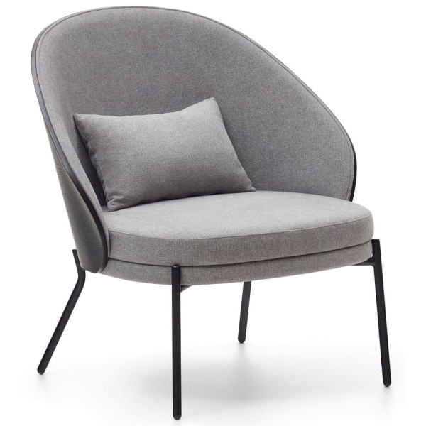 Кресло La Forma EAMY S0900002HE12 Светло-серый/черный-3