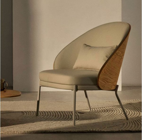 Кресло La Forma EAMY S0900084UU12 Бежевый/натуральный экокожа-0