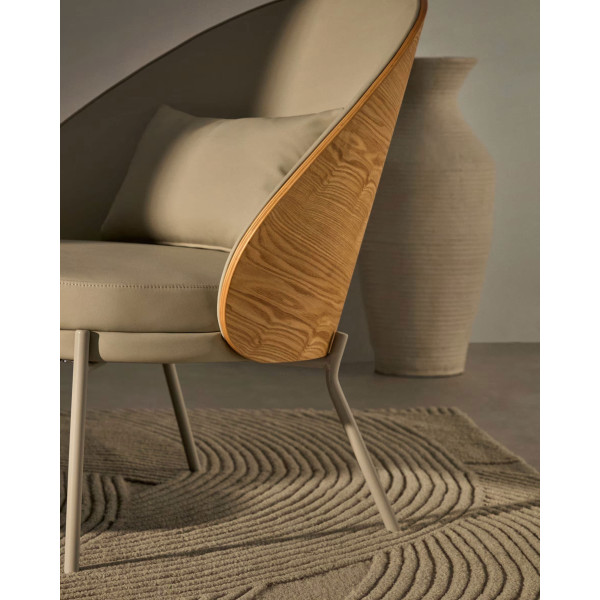 Кресло La Forma EAMY S0900084UU12 Бежевый/натуральный экокожа-2