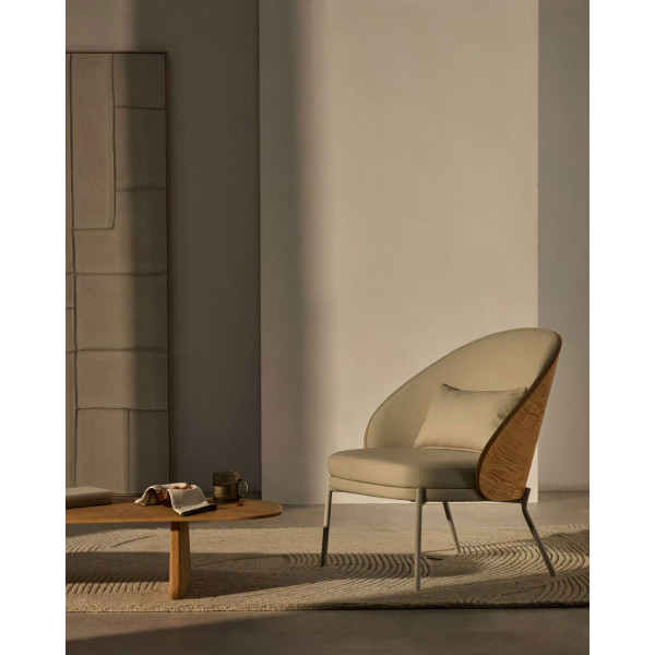 Кресло La Forma EAMY S0900084UU12 Бежевый/натуральный экокожа-1