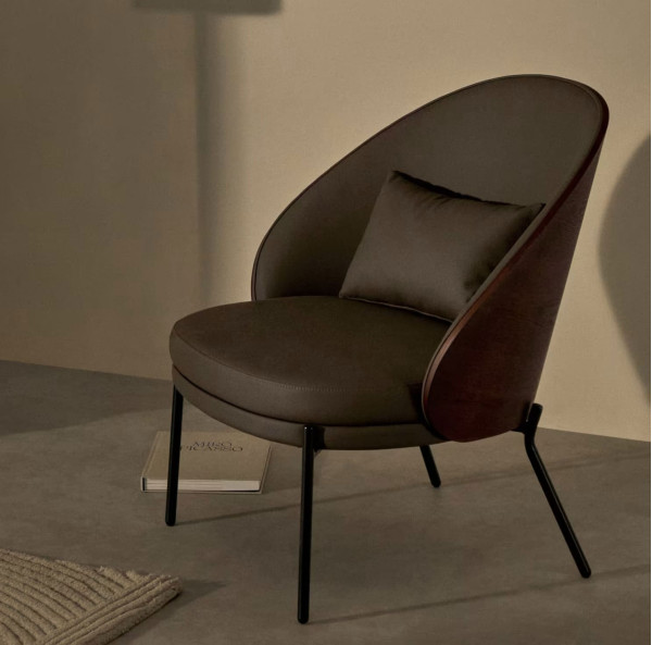 Кресло La Forma EAMY S0900085UU10 Коричневый/орех экокожа-0