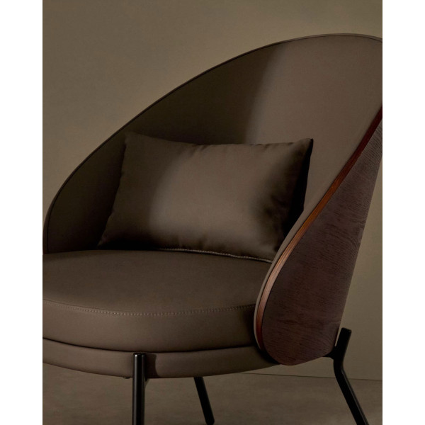 Кресло La Forma EAMY S0900085UU10 Коричневый/орех экокожа-2