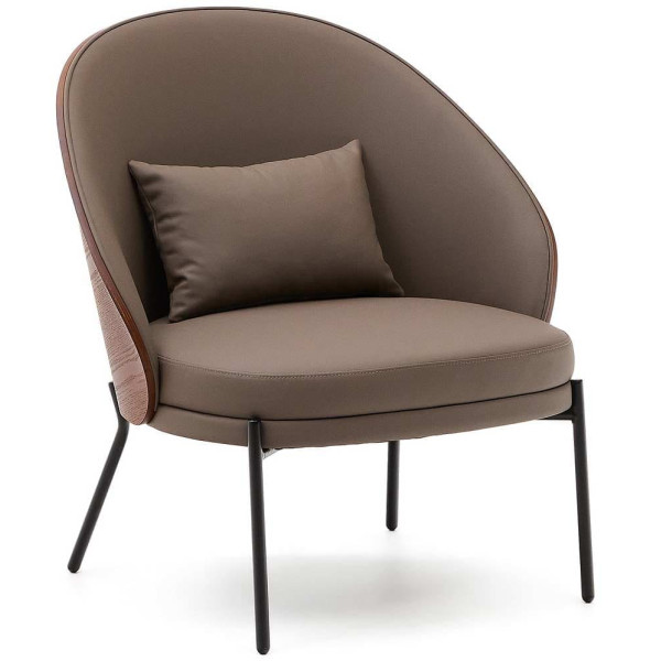 Кресло La Forma EAMY S0900085UU10 Коричневый/орех экокожа-3