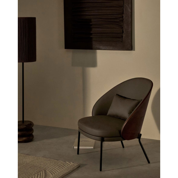 Кресло La Forma EAMY S0900085UU10 Коричневый/орех экокожа-1