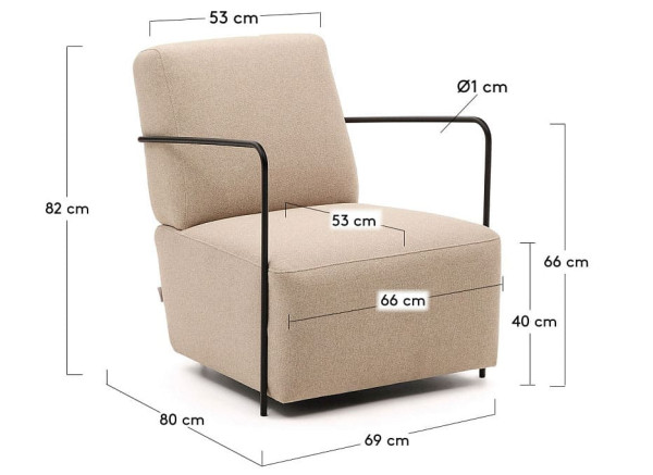 Кресло La Forma GAMER S56410AU12 Бежевый ткань-8