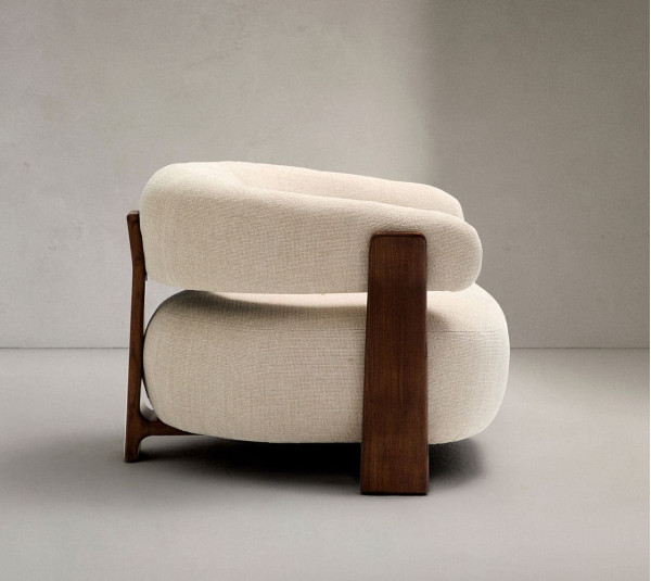 Кресло La Forma Granite S0900076CC12 Бежевый ткань-3