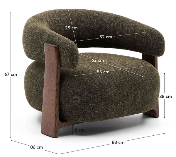 Крісло La Forma Granite S0900076CC19 Зелений тканина-16