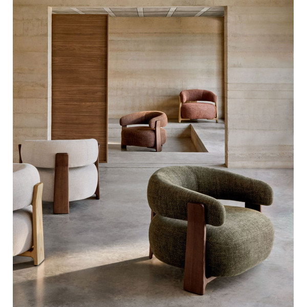 Кресло La Forma Granite S0900076CC34 Коричневый ткань-5