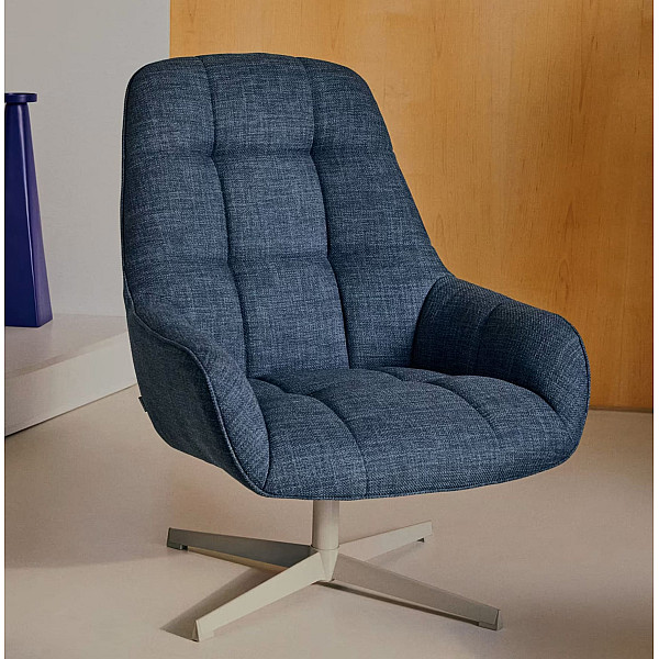 Кресло поворотное La Forma Jaspe S0900094NL25 Синий ткань-0