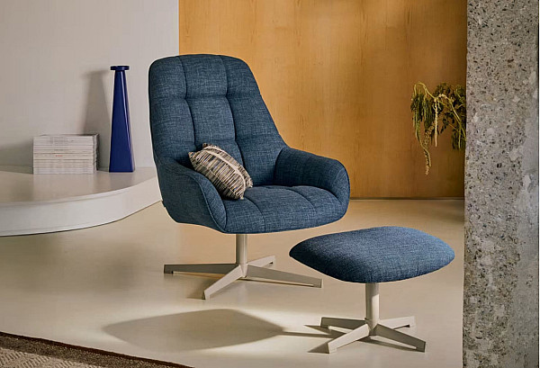 Кресло поворотное La Forma Jaspe S0900094NL25 Синий ткань-1