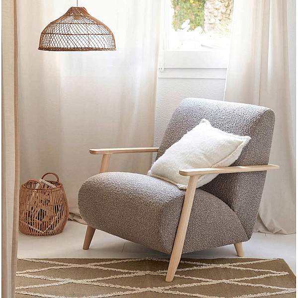 Кресло La Forma MARTHAN S516J14 Светло-серый букле-0