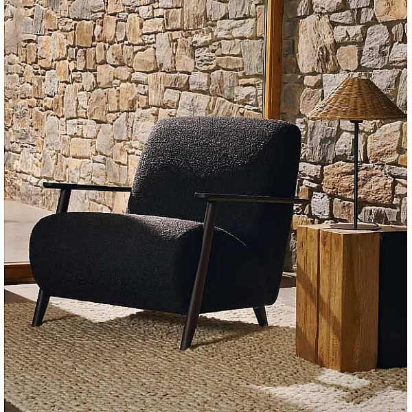 Крісло La Forma MARTHAN S517J01 Чорний букле-0