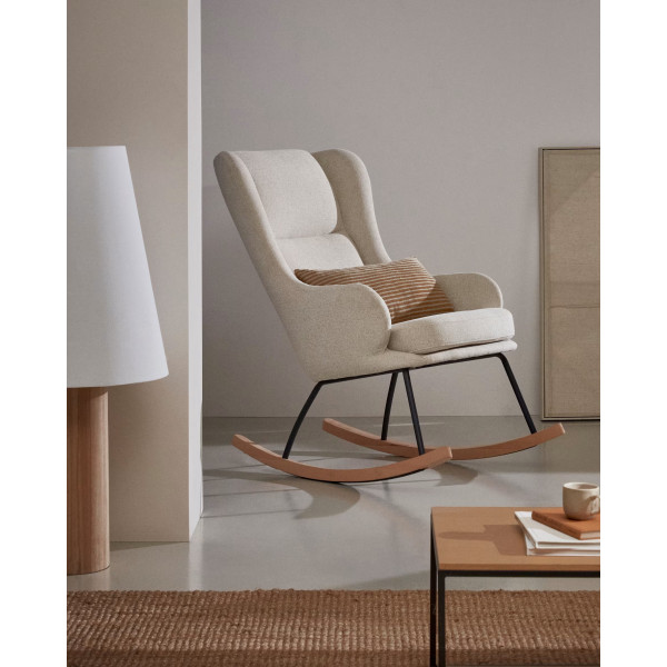 Крісло-гойдалка La Forma MAUSTIN S0900016JJ11 Бежева тканина-1