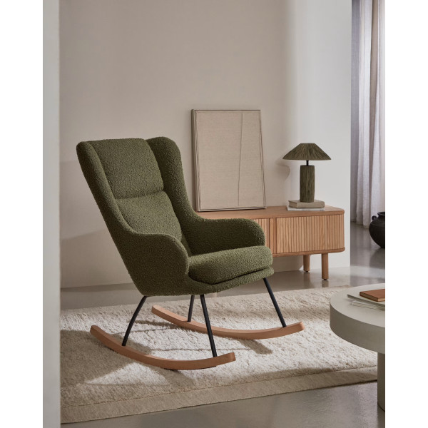 Крісло-гойдалка La Forma MAUSTIN S0900015JJ06 Зелений букле-1