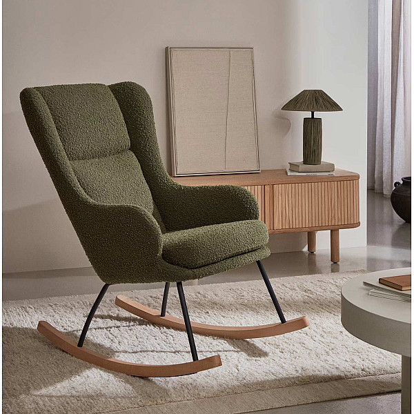 Крісло-гойдалка La Forma MAUSTIN S0900015JJ06 Зелений букле-0