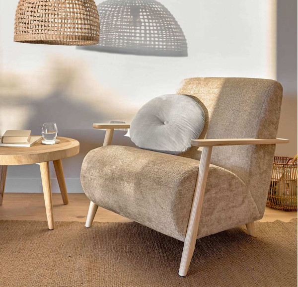 Кресло La Forma MEGHAN S516BG12 Бежевый плюшевая синель-0