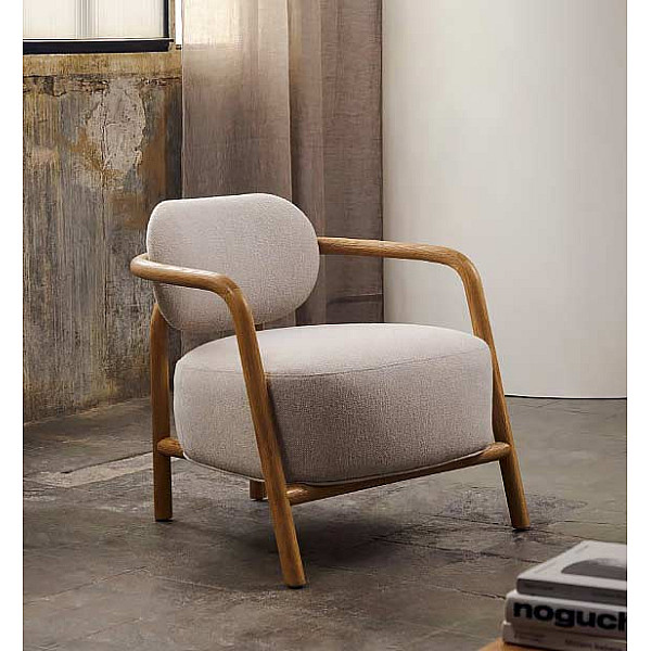 Крісло La Forma MELQUI S0900039JJ12 Бежевий тканина-0