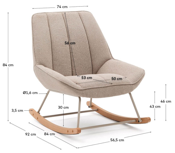 Крісло-гойдалка La Forma Marlina S0900086JJ11 Бежевий-11