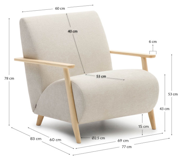 Крісло La Forma Meghan S51610TB12 Перламутровий-8
