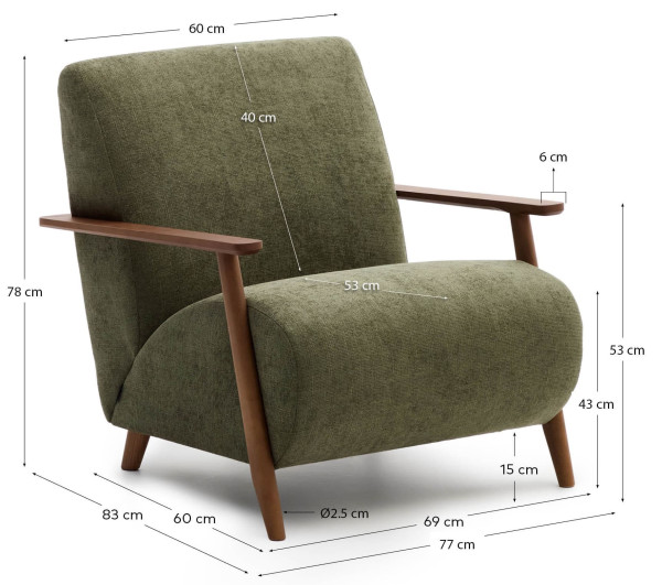 Крісло La Forma Meghan S51612TB06 Зелений-10