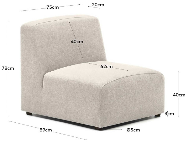 Крісло модульне La Forma NEOM S826MD1PAU12 Бежевий-9