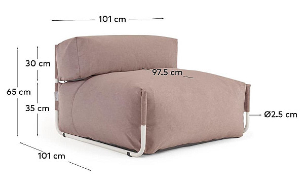 Крісло-пуф La Forma SQUARE S803_10_RS34 Теракотовий-11