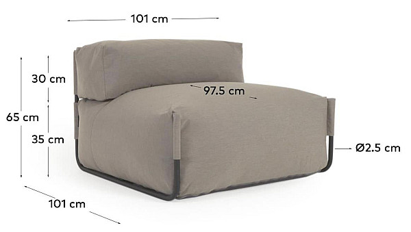 Кресло-пуф La Forma SQUARE S803_11_RS06 Коричневый Кресло-пуф La Forma SQUARE S803_11_RS06 Коричневый-12