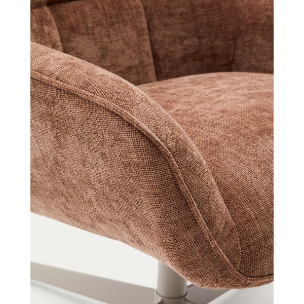 Кресло поворотное La Forma Teryl S0900093JO10 Светло-коричневый ткань синель-8