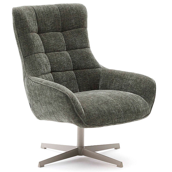 Кресло поворотное La Forma Teryl S0900093JO19 Зеленый ткань синель-0