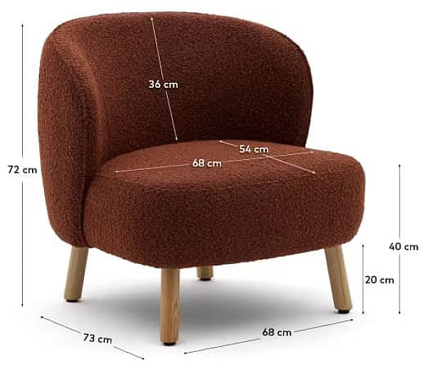 Кресло La Forma Ulit S84082FA10 Терракотовый-10