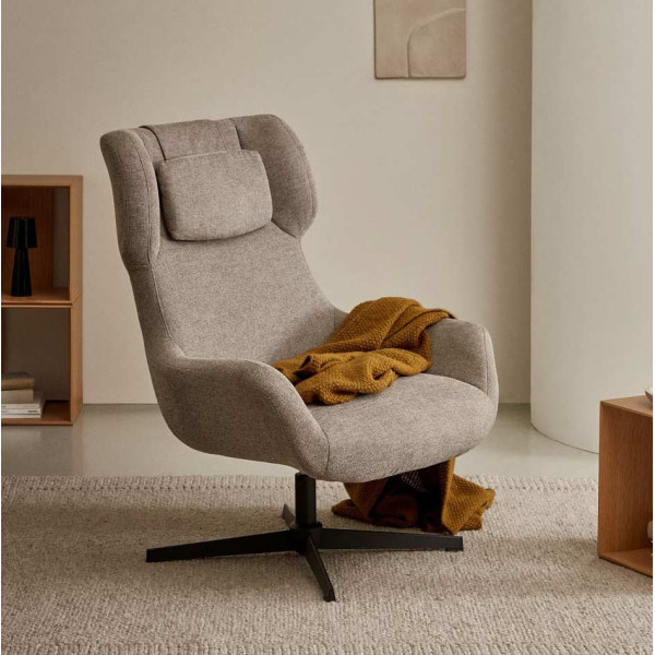 Крісло поворотне La Forma ZALINA S0900005BF11 Світло-коричневий тканина синель-0