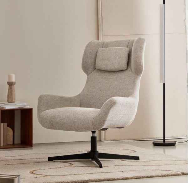 Крісло поворотне La Forma ZALINA S0900005BF12 Бежевий тканина синель-0