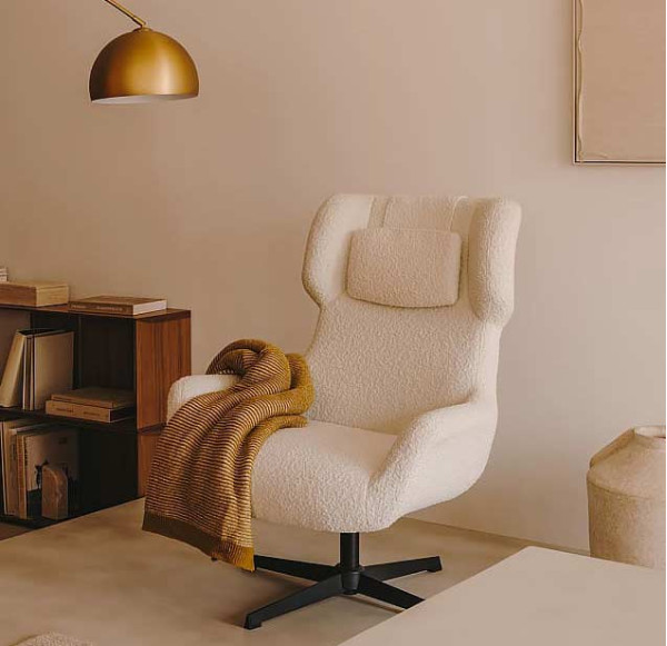 Кресло поворотное La Forma ZALINA S0900005J33 Белый букле-0